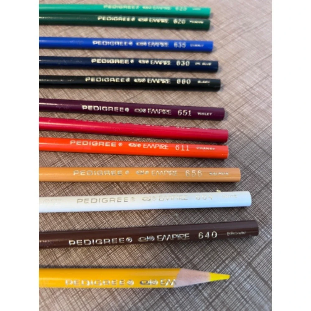 Vintage Pedigree Colored Pencils Set, Artist Drawing Sketching, 12 Colors